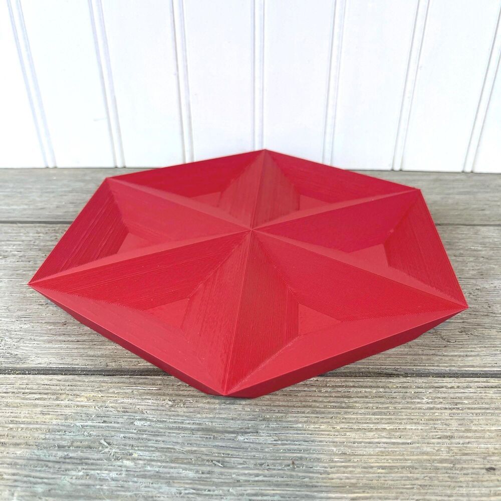 Hand Crafted Scarlet Faceted Organizer